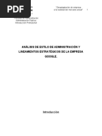 Análisis de Estilo de Administración y Lineamientos Estratégicos de La Empresa