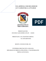 La Inteligencia Artificial Como Mecanismo de Desarrollo Y Calidad para La Actualidad