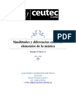 Tarea 2.1 - Similitudes y Diferencias Entre Los Elementos de La Música