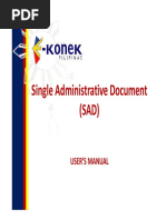 Single Administrative Document (SAD) (SAD) : User'S Manual