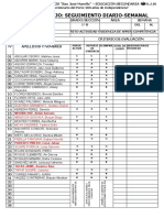 Lista de Cotejo: Seguimiento Diario-Semanal: "Año Del Bicentenario Del Perú: 200 Años de Independencia"