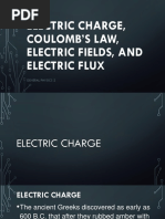 Electric Charge, Coulomb'S Law, Electric Fields, and Electric Flux