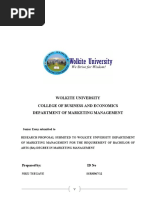 Wolkite University College of Business and Economics Department of Marketing Management