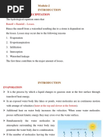 Losses From Precipitation: Module-2