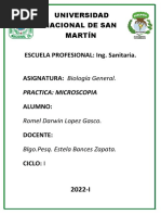 ESCUELA PROFESIONAL: Ing. Sanitaria. ASIGNATURA: Biología General