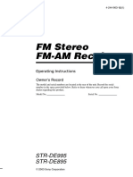 FM Stereo FM-AM Receiver: STR-DE995 STR-DE895