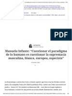 Manuela Infante - "Cuestionar El Paradigma de Lo Humano Es Cuestionar La Supremacía Masculina, Blanca, Europea, Especista" - Palabra Pública