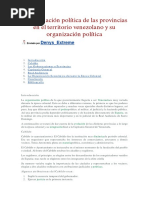 Conformación Política en Las Provincias Venezolanas