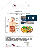 Necesidad: de Nutricion E Hidratación de Manera Adecuada: Licenciatura en Enfermería