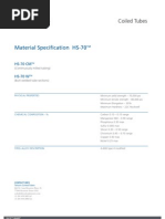 Material Specification HS-70: Coiled Tubes