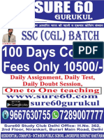 100 Days Plan For SSC CGL With Fee