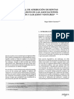 El Régimen Fiscal de Atribución de Rentas E Impuesto en Las Asociaciones en Participacion Y Los Joint Ventures