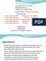 Cloud Based Bus Pass System