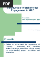 Introduction To Stakeholder Engagement in M&E