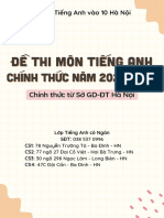 (CHÍNH THỨC) Đề thi vào 10 môn Tiếng Anh năm 2010-2021