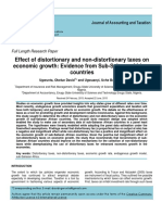 Effect of Distortionary and Non-Distortionary Taxes On Economic Growth: Evidence From Sub-Saharan African Countries