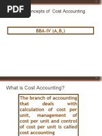 Basic Concepts of Cost Accounting