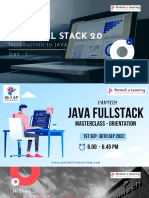 Java Full Stack 2.0: Introduction To JAVA Day - 1