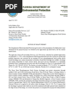 Florida Department of Environmental Protection Letter On Piney Point Phosphogypsum Stack System