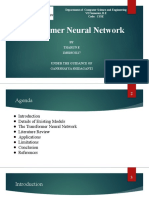 Transformer Neural Network: BY Tharun E 1MS18CS127 Under The Guidance of Ganeshayya Shidaganti