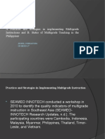 A Practices and Strategies in Implementing Multigrade Instructions and B. Status of Multigrade Teaching in The Philippines