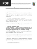 Especificaciones Técnicas de Instalaciones Electricas