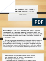 Forecasting Reveneus and Cost Department