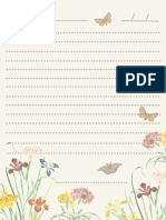 Beige Illustrated Garden Flowers Butterfly Letter