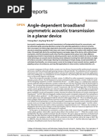 Angle Dependent Broadband Asymmetric Acoustic Transmission in A Planar Device