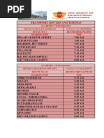 Transport Routes and Timings