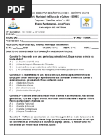 História 6º Ano - 17º Quinzena - Avaliação (Formação Da Europa Feudal)