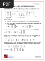 Marija Matrices and Matrix Operation