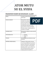 Indikator Mutu Transfer Pasien Ke Ruangan