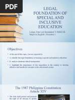 Legal Foundation of Special and Inclusive Education