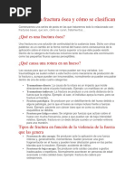 Qué Es Una Fractura Ósea y Cómo Se Clasifican PDF