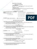 OPERATIONS ON INTEGERS Notes