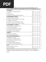 Prueba Breve de Evaluación Del Funcionamiento (Fast) ¿Cuál Es El Grado de Dificultad Del Paciente en Relación Con Los Siguientes Aspectos?