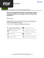 The Role of Populist Attitudes in Explaining Climate Change Skepticism and Support For Environmental Protection