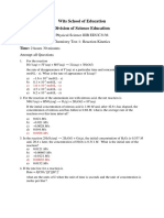 EDUC 3136 A TeST 1 Reaction Kinetics 2023 PDF