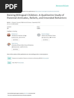 Raising Bilingual Children: A Qualitative Study of Parental Attitudes, Beliefs, and Intended Behaviors