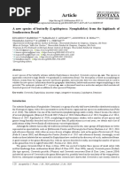 Barbosa Et Al 2020 - A New Species of Butterfly (Lepidoptera Nymphalidae) From The Highlands of PDF