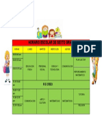 Horario Escolar de Sexto Grado