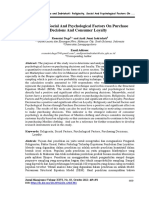 Religiosity, Social and Psychological Factors On Purchase Decisions and Consumer Loyalty