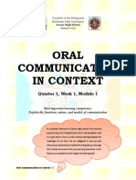 Oral Communication (QTR 1, Module 1) PDF