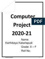 Grade 10 Computer Appications Project PDF