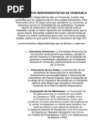 Movimientos Independentistas de Venezuela PDF