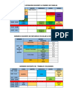 Horario de Atención Docente A Padres de Familia