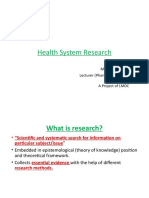 Health System Research