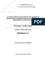 Primer Informe-Elaboración de Un Documento de Trabajo de Protocolos de Pruebas Eléctricas de Líneas de Transmisión y Subestaciones