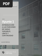 Apunte 1: Introducción A Las Funciones de Varias Variables, Límite Y Continuidad